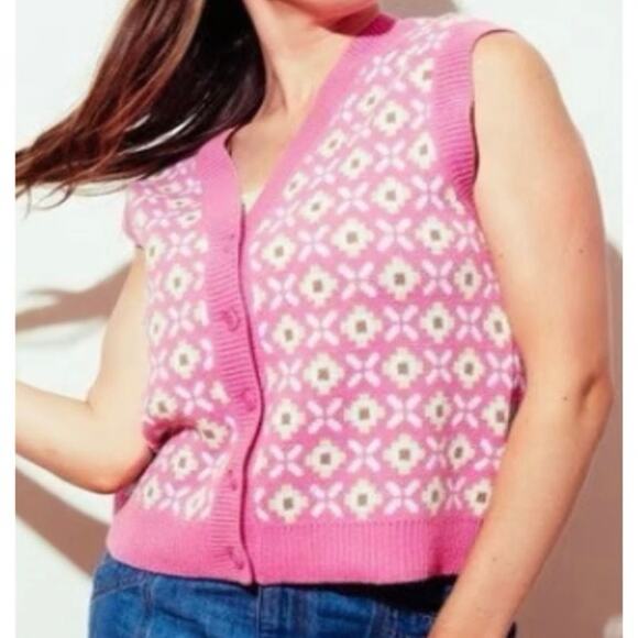 Aritzia Sunday Best Sun Deh Preston Merino Wool Blend V-Neck Vest Size XL - Picture 7 of 8